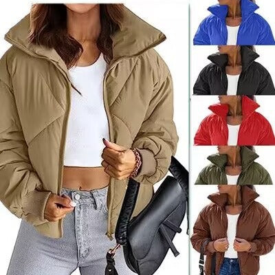 Damen Wärmeisolierte Steppjacke mit hohem Kragen und elastischen Bündchen Drune