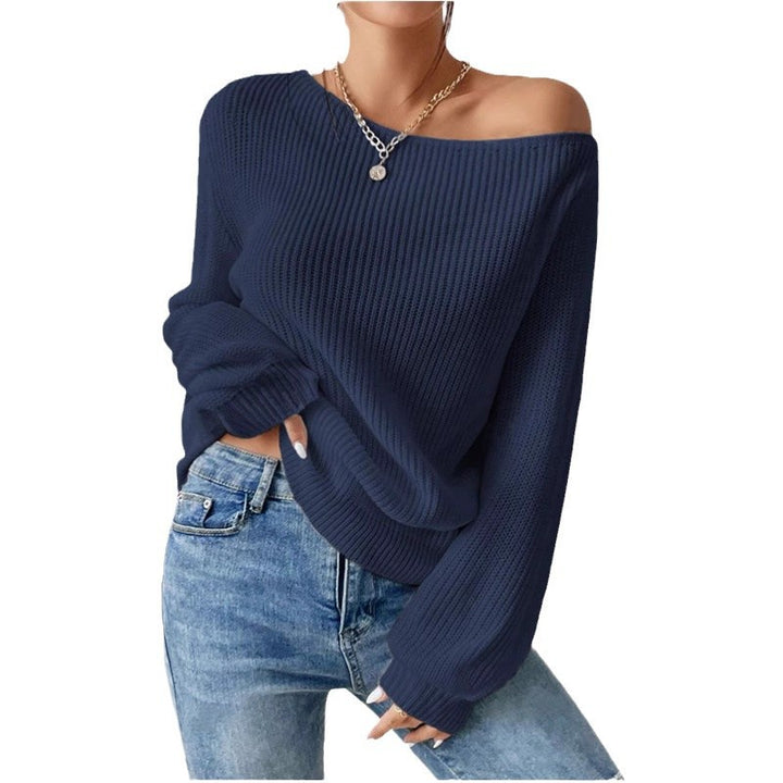 Damen Off-Shoulder Strickoberteil mit weit geschnittenen Ärmeln und strukturierter Optik Drune