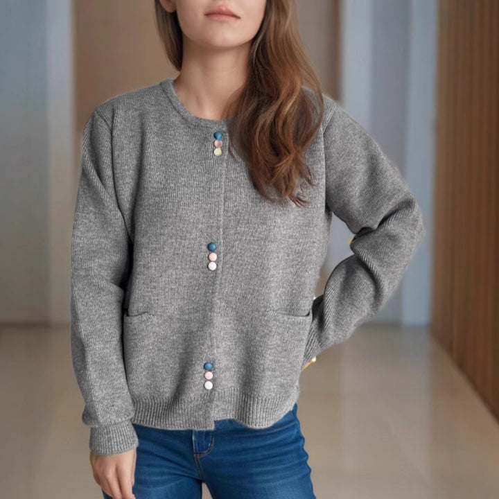 Damen Cardigan mit dekorativen Knöpfen und praktischen Taschen Drune