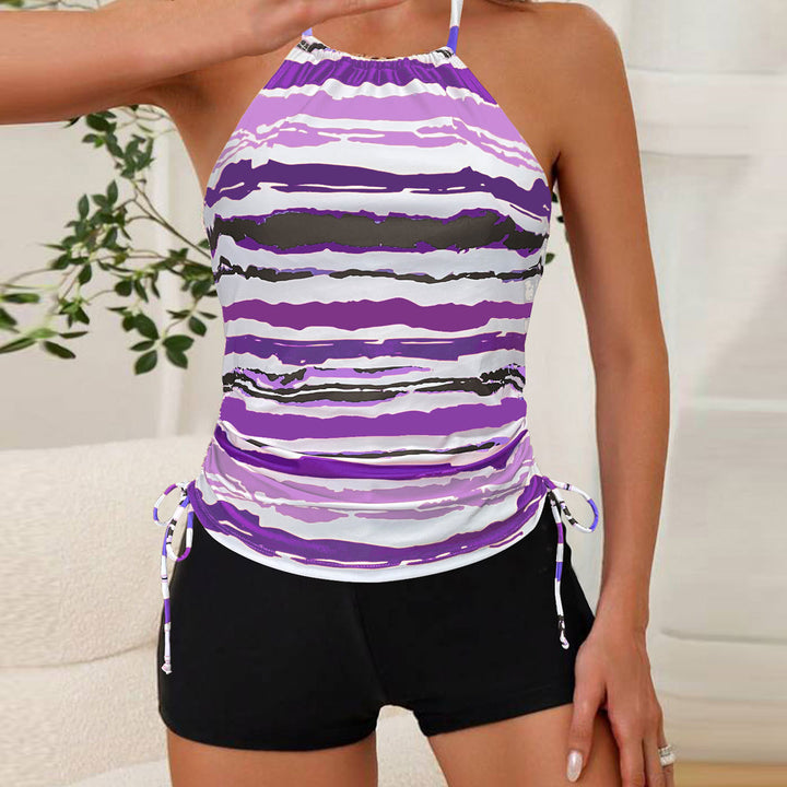 Damen Tankini-Oberteil mit verstellbaren Riemen und raffiniertem Wickeldetail Drune