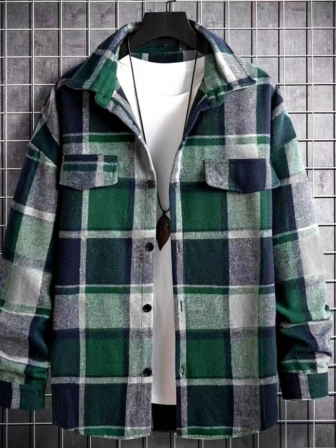 Herren nan weite Karo-Hemdenjacke aus weichem Flanell mit aufgesetzten Brusttaschen Drune
