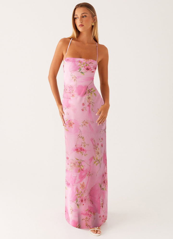 Damen Maxikleid mit floralem Muster Drune