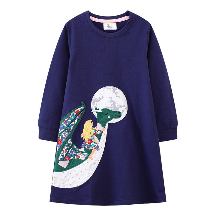 Mädchen Sweatkleid mit zauberhaftem Drachenmotiv Drune