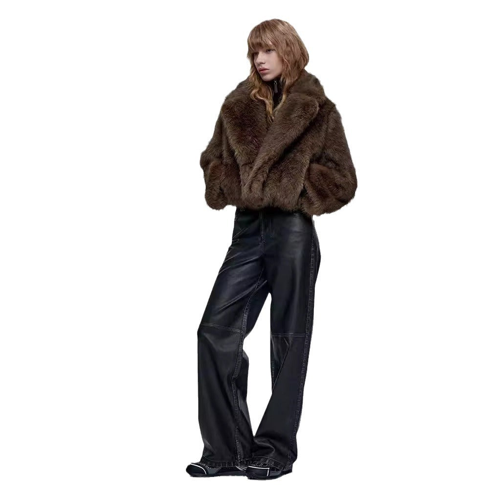 Damen elegante Pelzjacke Drune