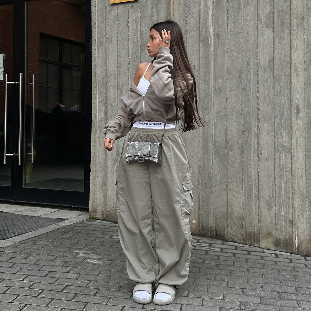 Damen Cargo-Hose im lässigen Utility-Stil mit dehnbarer Taille und praktischen Taschen Drune