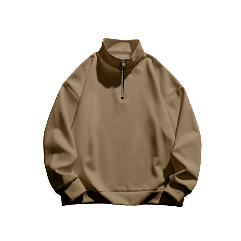 Herren hochfrequente Sweatshirt Jacke mit Stehkragen und Reißverschluss Drune