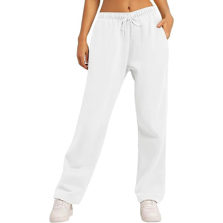 Damen bequeme Sporthose mit elastischem Bund und praktischen Taschen Drune
