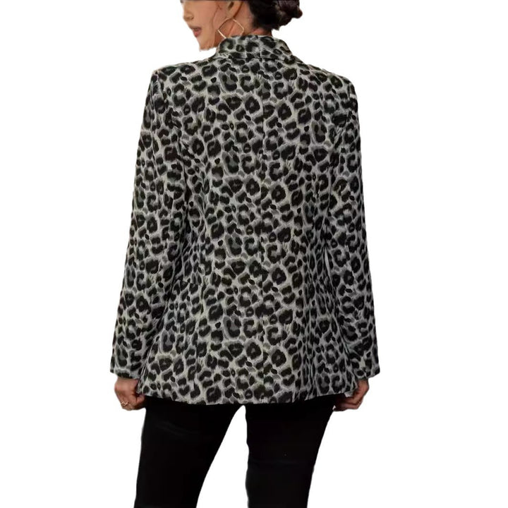 Damen modischer Blazer mit Leopardenmuster und taillierter Passform Drune
