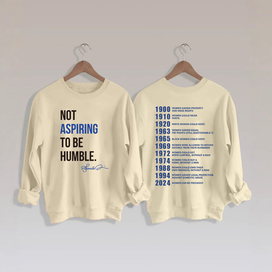 Damen Sweatshirt mit inspirierendem Schriftzug und historischem Motiv Drune