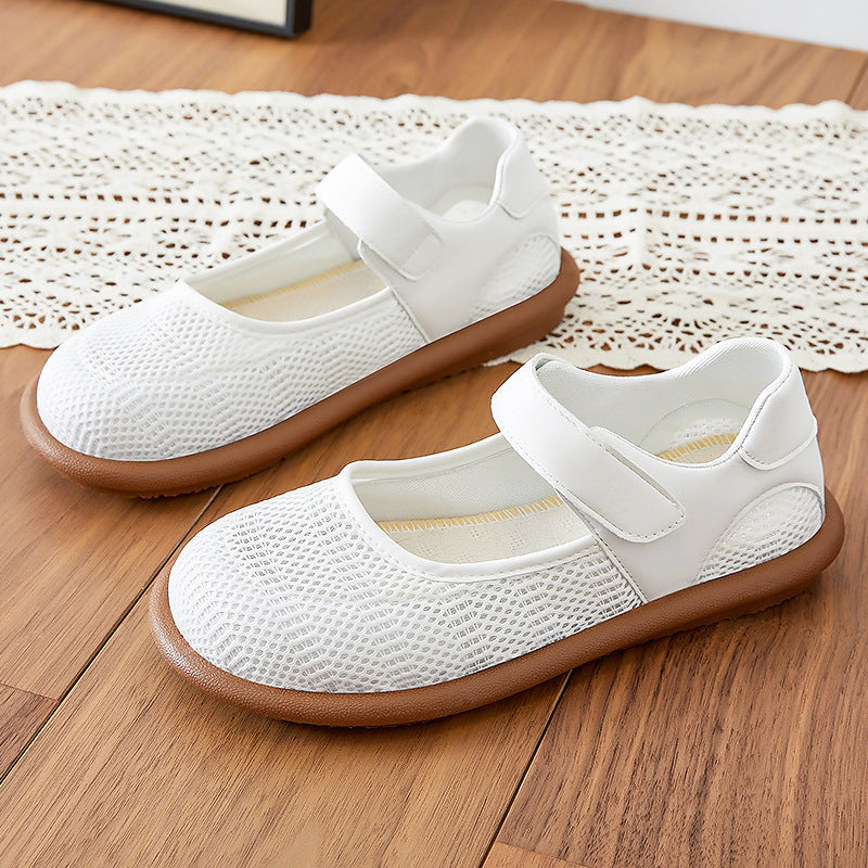 Damen nan atmungsaktive Mary-Jane Slipper mit Klettverschluss und ergonomischer Komfortsohle Drune