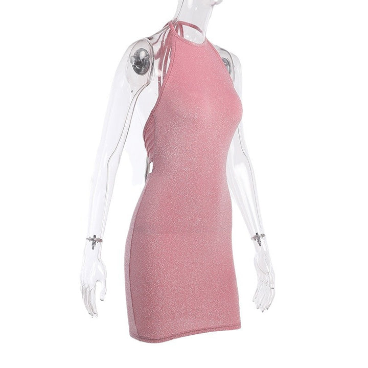 Damen Glitzerndes Rückenausschnitt Abendkleid Drune