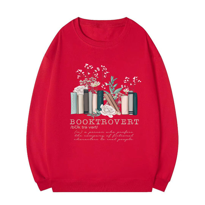 Damen Sweatshirt mit verspieltem Bücherdesign und inspirierendem Schriftzug Drune