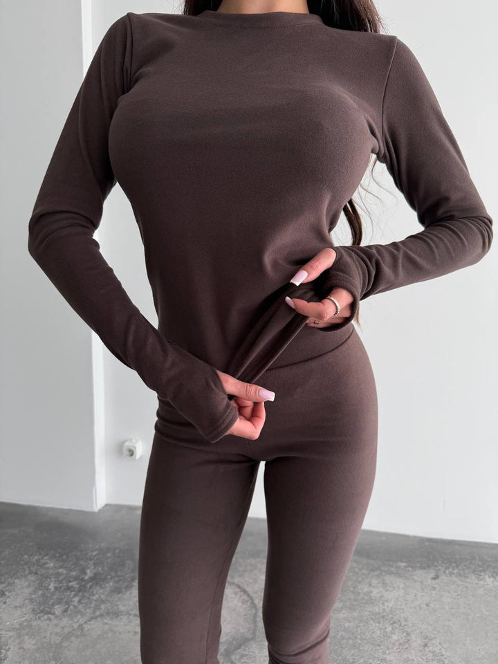 Damen körperbetontes Fitness-Loungewear-Set Drune