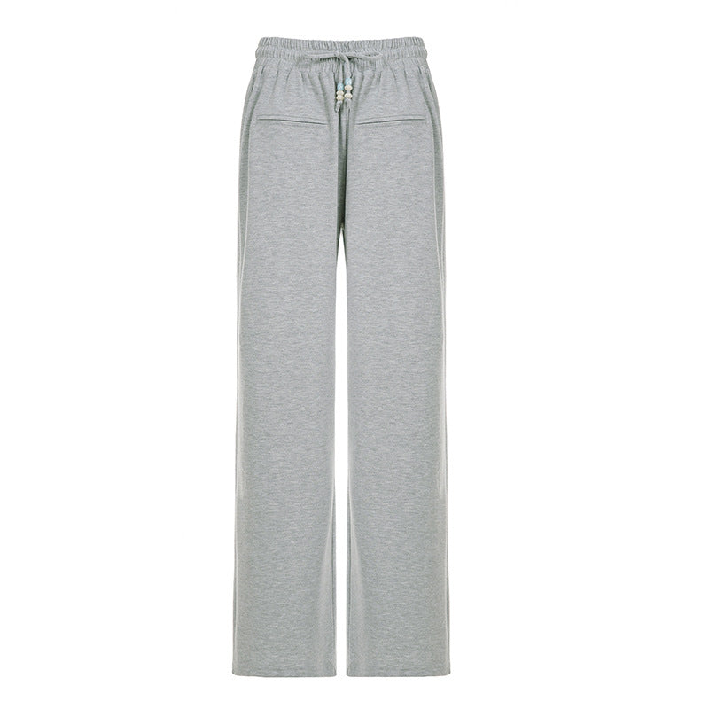 Damen lässige Relax-Hosen mit elastischem Bund und Bindegürtel Drune