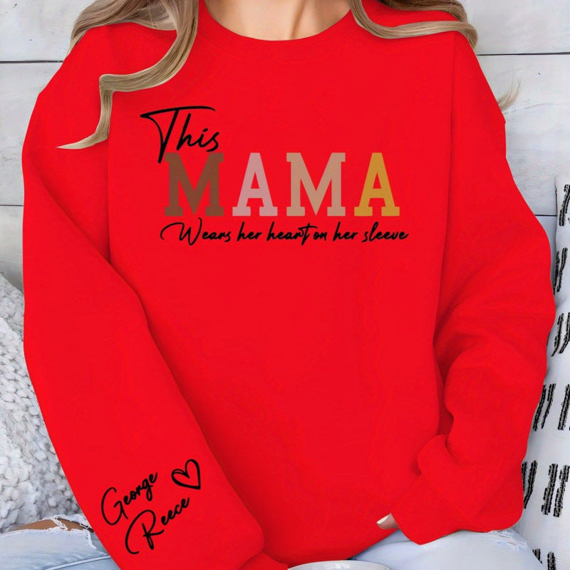 Damen Sweatshirt mit inspirierendem Mama-Aufdruck und bequemer Passform Drune