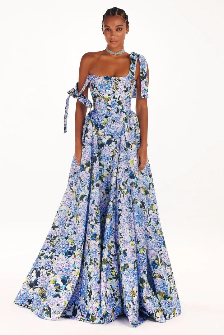 Damen Elegantes Maxikleid mit schulterfreien Trägern und floralem Print Drune