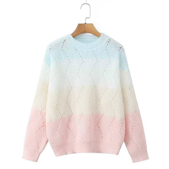 Damen Komfortabler Strickpullover mit zarten Farbtönen Drune