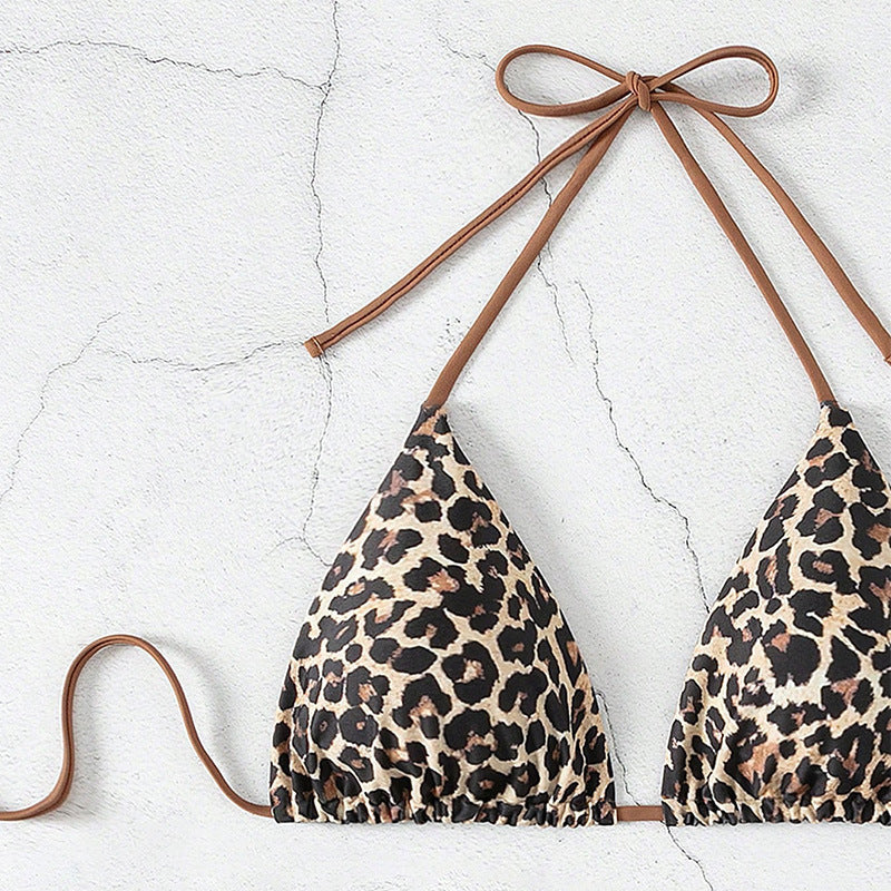 Damen Triangel-Bikini mit verspieltem Leopardenmuster Drune