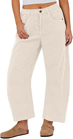 Damen Weite Cordhose mit seitlichen Eingrifftaschen Drune
