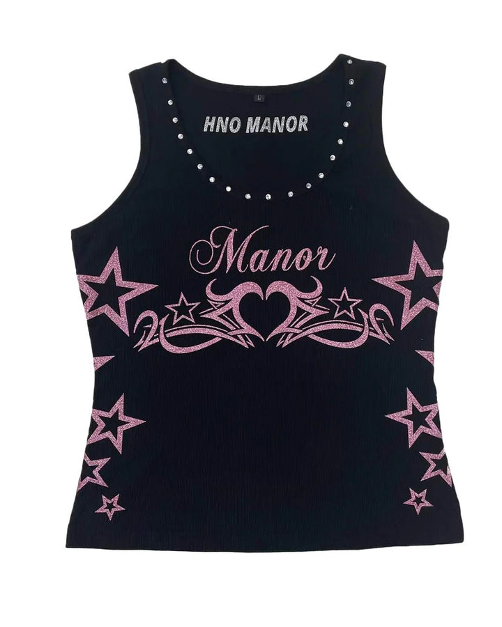 Damen Trendiges Tanktop mit Glitzerdesign Drune