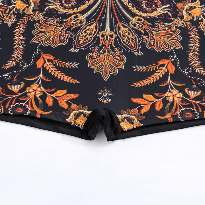 Damen Hochtaillierter Badeanzug mit elegantem Blumenmuster Drune