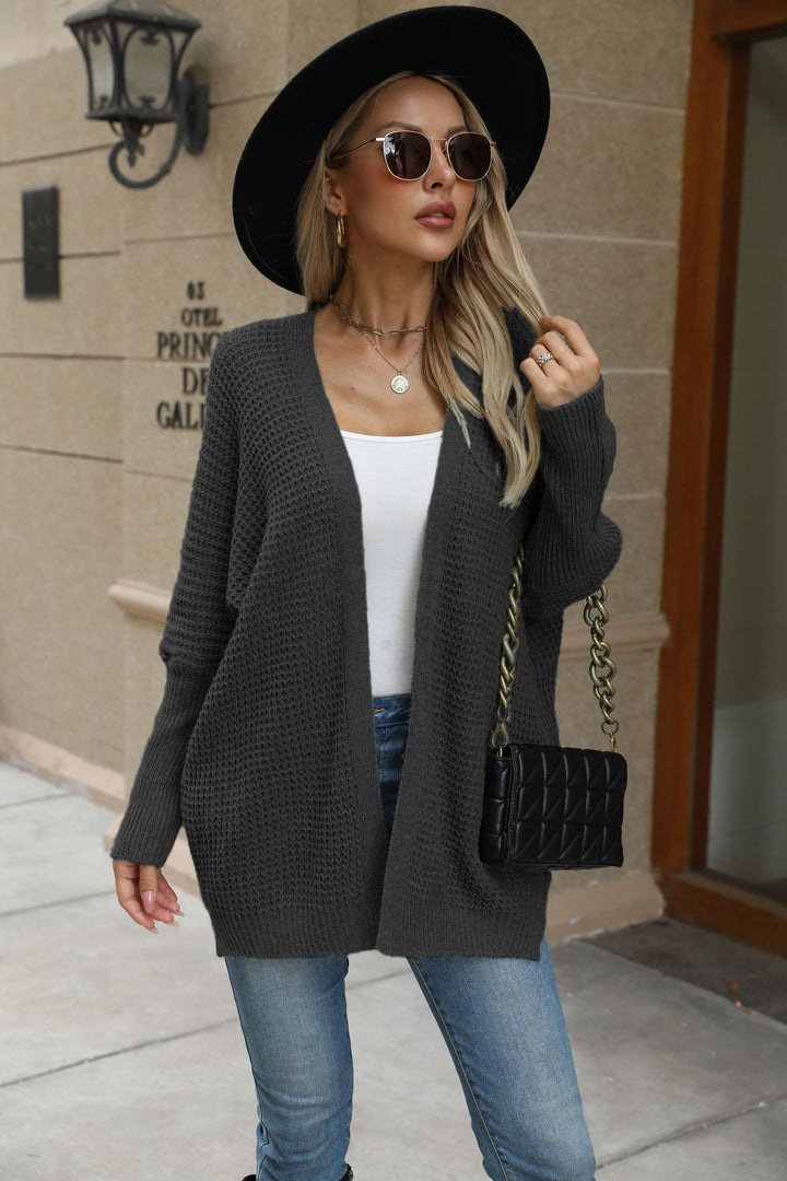 Damen Großer Strickcardigan mit modernem Wabenmuster und offenem Schnitt Drune
