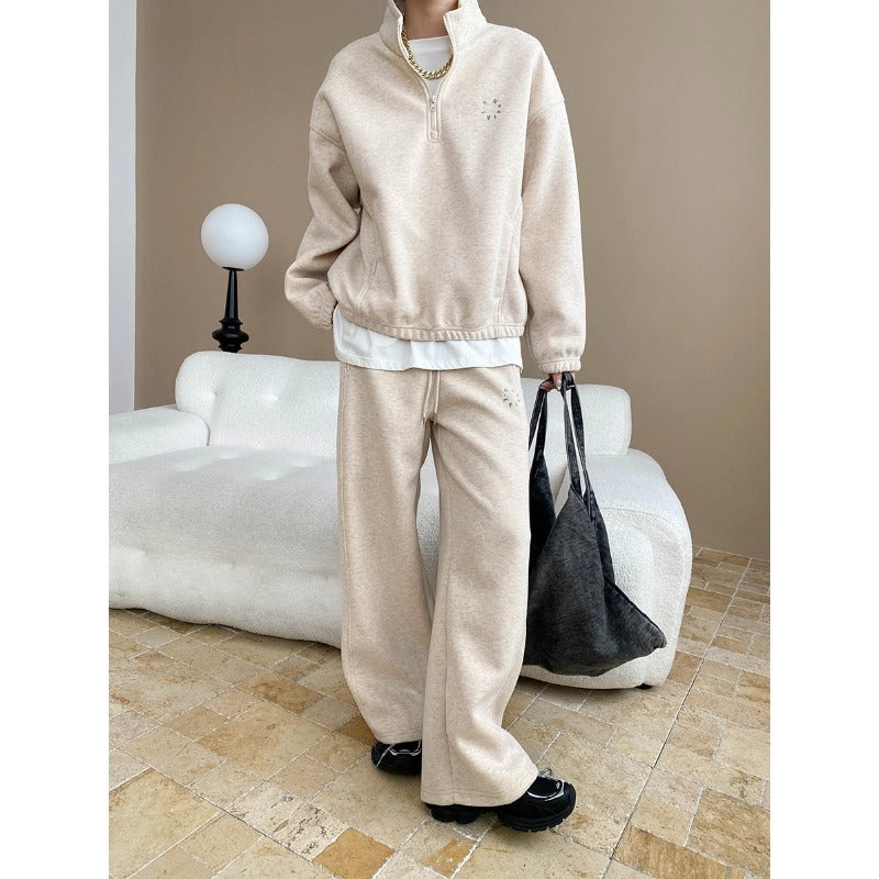 Damen lässiger Kapuzenpullover mit hohem Kragen und eleganter Passform Drune