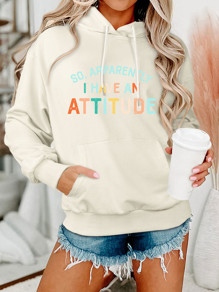Damen Kapuzenpullover mit kreativem Schriftzug und lässiger Passform Drune