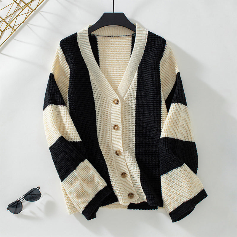 Drune | Gestreifter Strick Strickjacke
