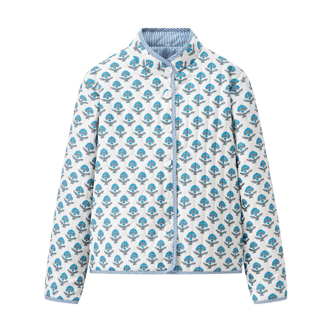 Damen leichte Baumwolljacke mit floralem Muster Drune