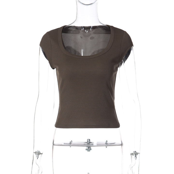 Damen figurbetontes Kurzarm-Top Drune