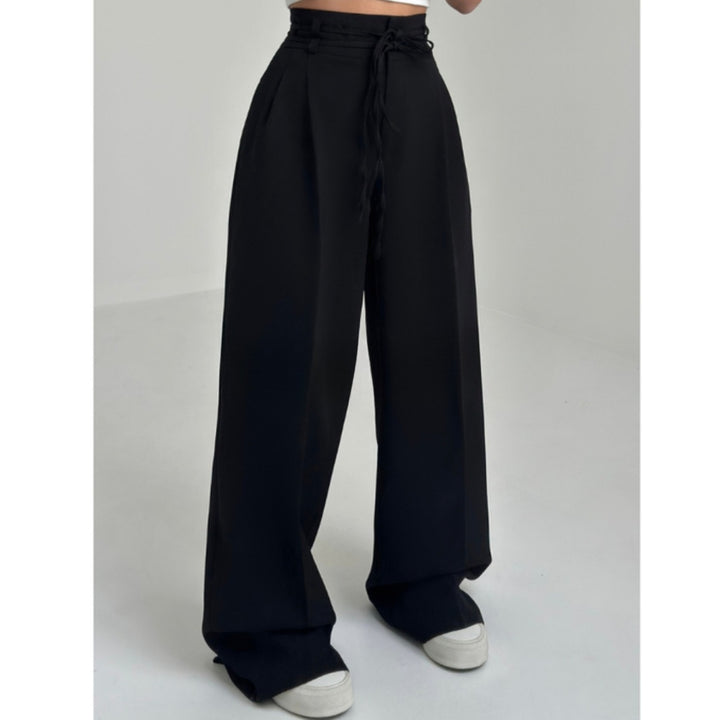 Damen Weite Hochbund-Hose mit raffinierter Drapierung Drune