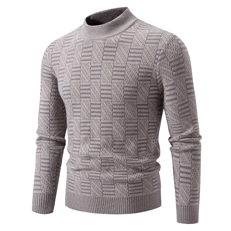 Herren Strickpullover mit strukturiertem Design und hohem Kragen Drune