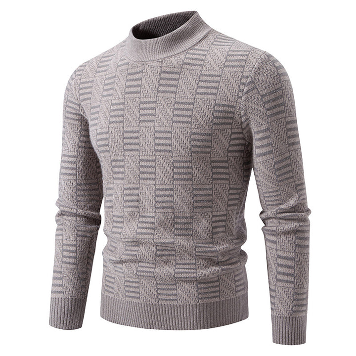Herren Strickpullover mit strukturiertem Design und hohem Kragen Drune