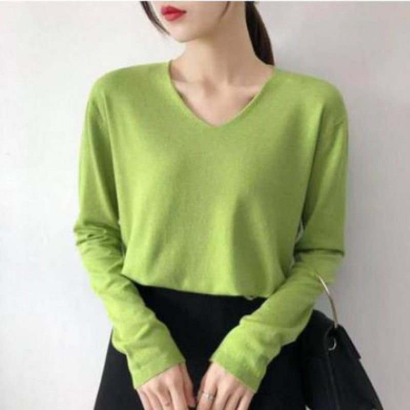 Damen V-Ausschnitt Pullover mit lässigem Schnitt und weichen Materialien Drune