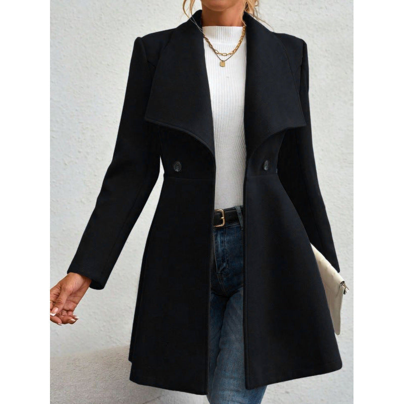 Damen schicke Übergangsjacke mit weitem Kragen Drune