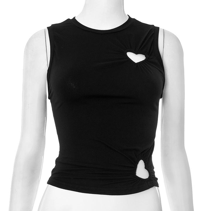 Damen modisches Trägershirt mit herzförmigem Cut-out und figurformendem Schnitt Drune