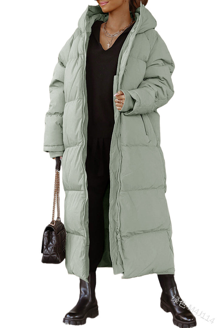 Damen Lange gesteppte Winterjacke Drune