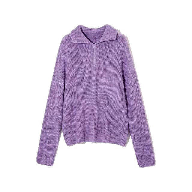 Damen Strickpullover mit Stehkragen Drune