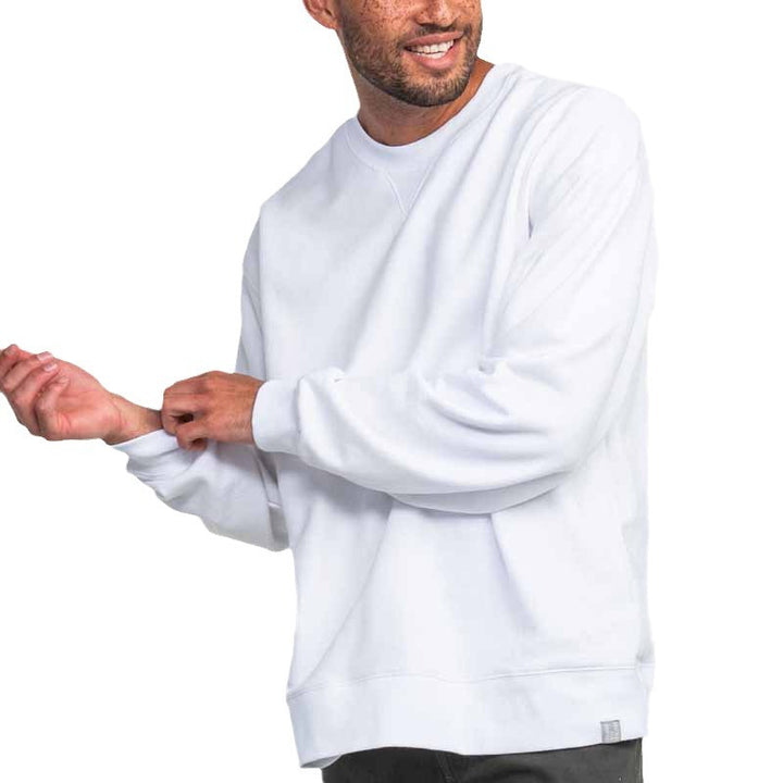 Herren lässiger Rundhals-Sweatshirt mit Vintage-Waschung und bequemen Bund Drune