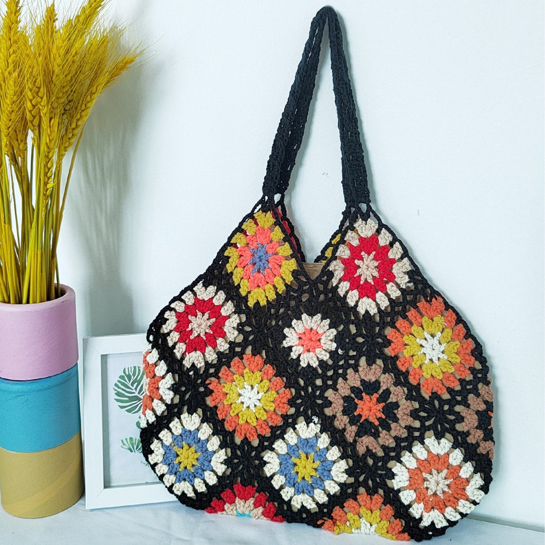 Damen Handgefertigte Häkel-Shopper-Tasche Drune