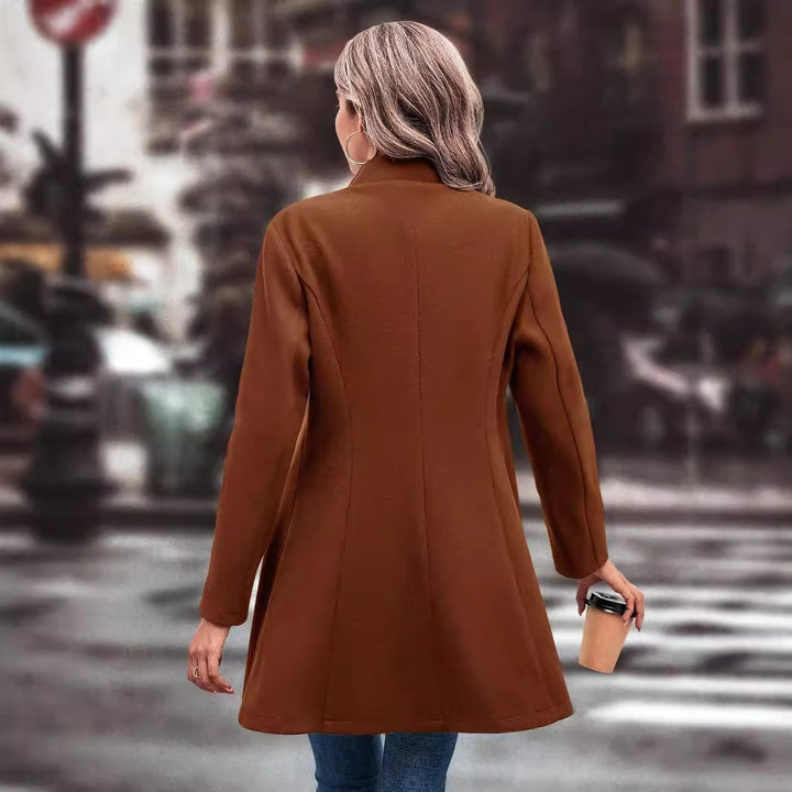 Damen Elegante Wool-Langjacke Drune
