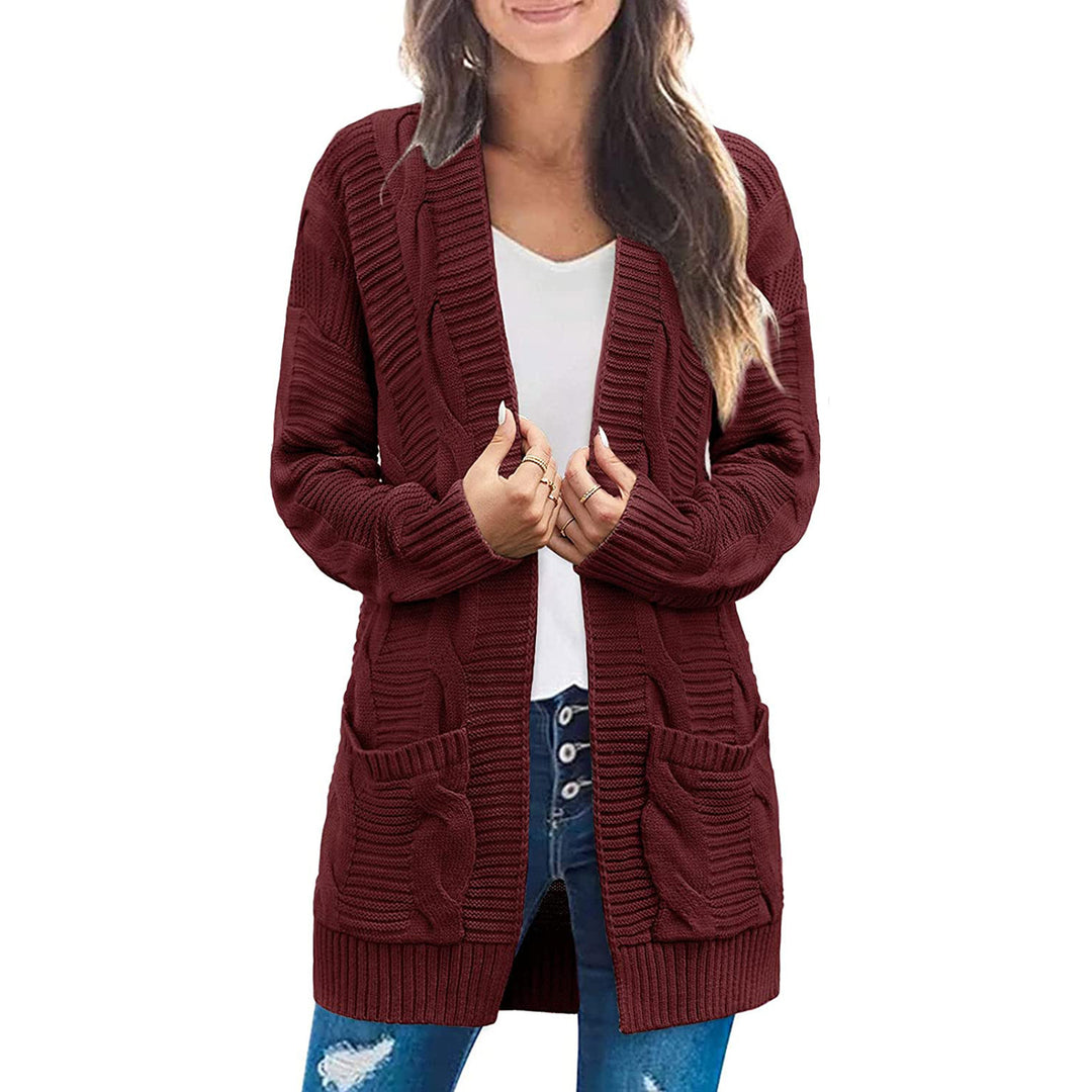 Damen Grobstrick-Cardigan mit Taschen und strukturierter Maschenoptik Drune