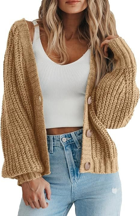Damen Strickjacke mit grobem Muster und modischem Schnitt Drune