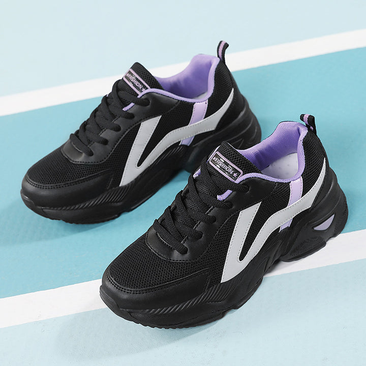 Damen nan gedämpfte Freizeit-Sneaker im Plateaustil mit gepolstertem Komfortkragen, atmungsaktivem Mesh und rutschfestem Profil Drune