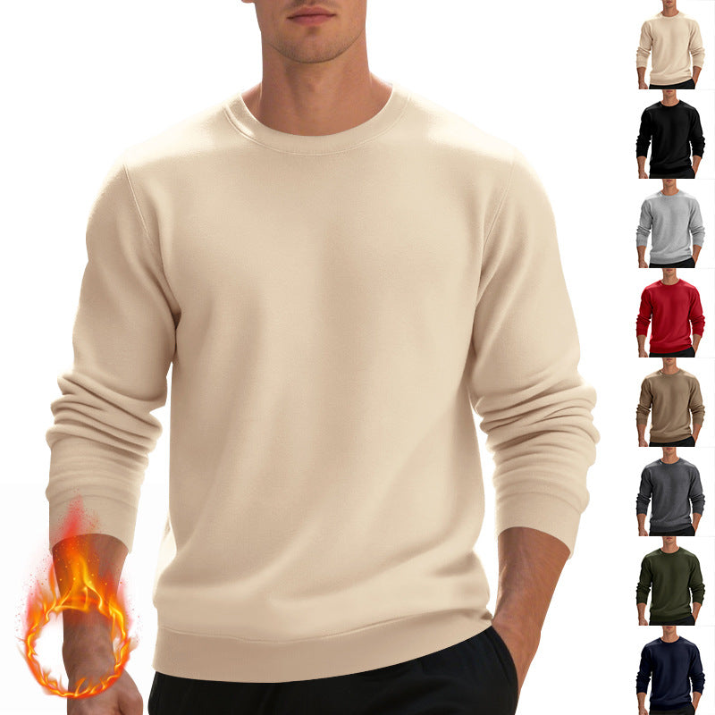 Herren nan weiches Rundhals-Sweatshirt aus Baumwollmix mit gerippten Bündchen und relaxed Fit Drune