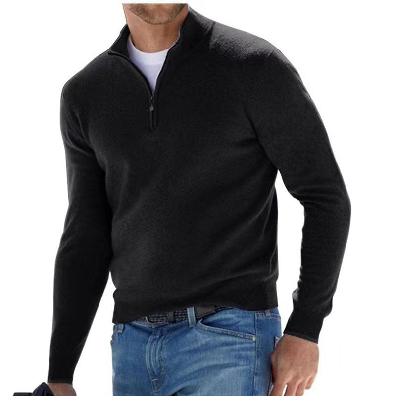 Damen nan leichter Sweatshirtpullover mit halbem Reißverschluss Drune