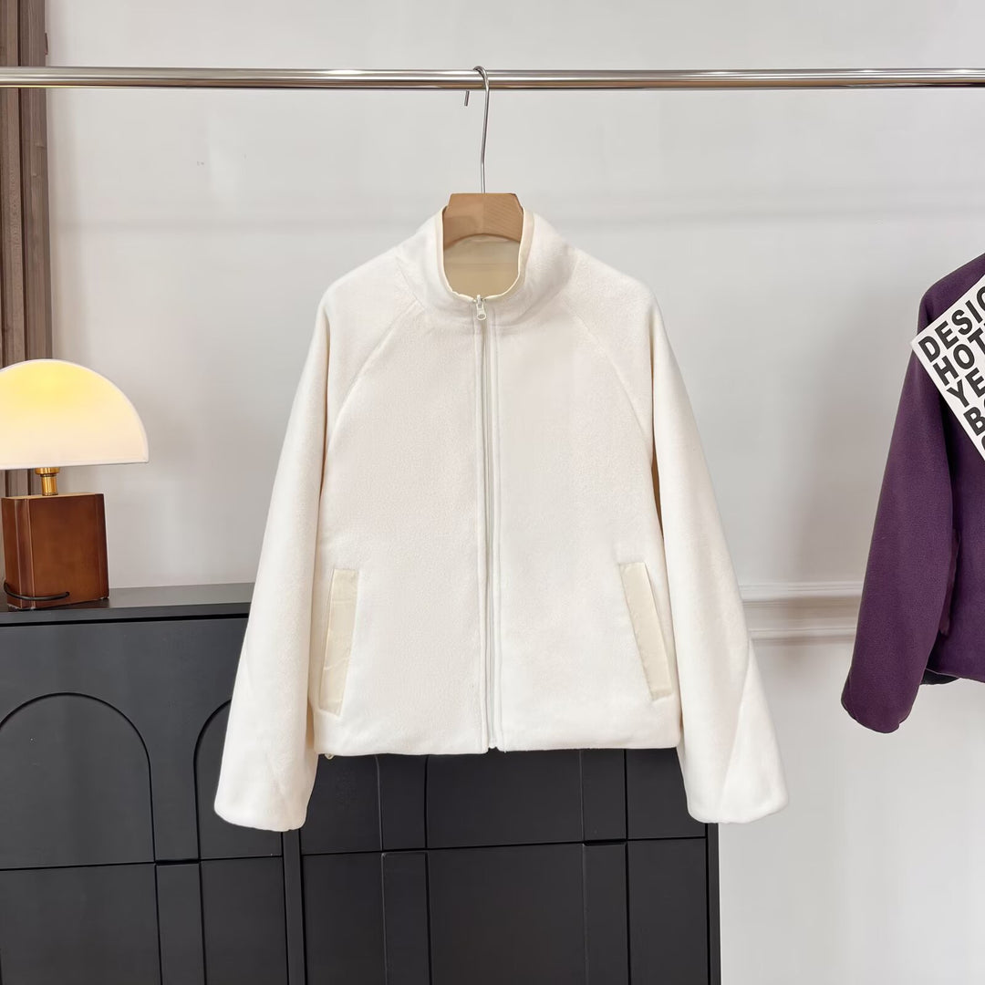 Damen Kuschelige Fleecejacke mit hohem Kragen und praktischen Eingrifftaschen Drune