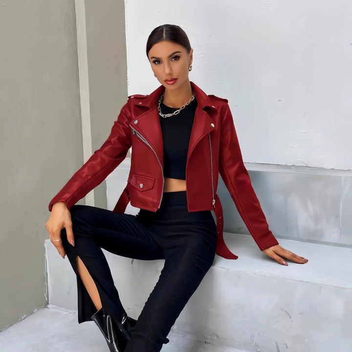 Damen cropped Bikerjacke Drune