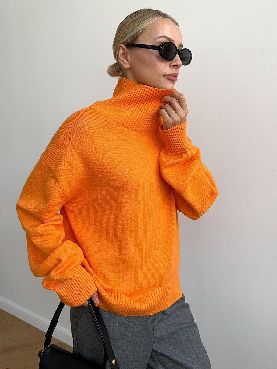 Damen Pullover mit hochschließendem Kragen und lässigem Schnitt Drune